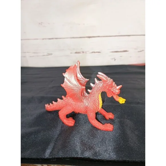 Set Of 5 Dinosaur & Dragon Figurines - Vibrant Colors - Collectible Plastic Toys - Picture 6 of 11